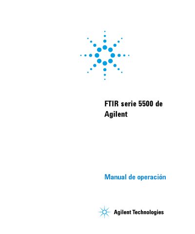 Agilent FTIR serie 5500 de Agilent Manual de operaci&oacute;n - cover page
