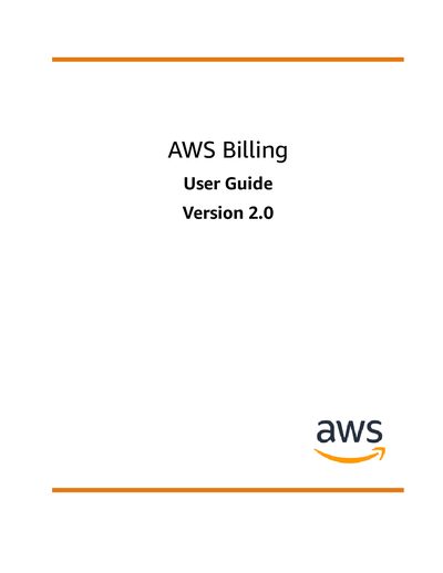 AWS Billing User Guide Version 2.0 - cover page