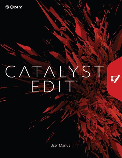 Sony CatalystEdit User Manual - cover page