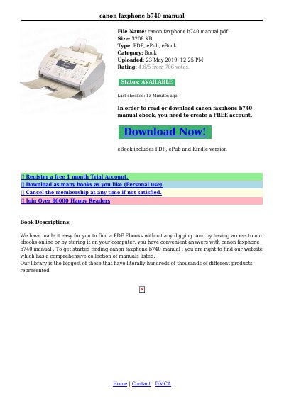 Canon FaxPhone B740 User Manual - cover page
