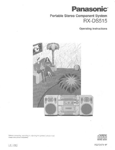 Panasonic RX-DS515 Portable Stereo Component System Operating Instructions - cover page