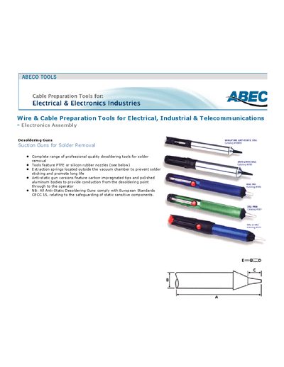 Abeco Cable Preparation Tools Catalog - cover page