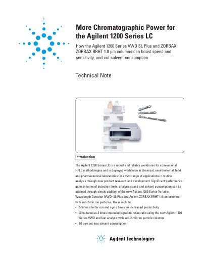 Agilent 1200 Series LC Technical Note - cover page