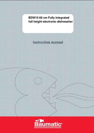 BAUMATIC BDW15 Dishwasher User Manual - cover page