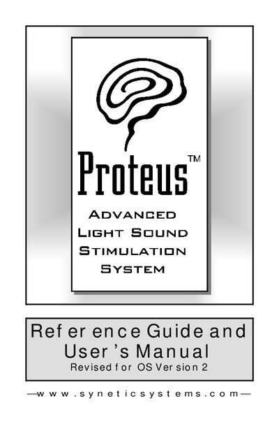 Synetic Systems Proteus Light Sound Stimulation System User's Guide