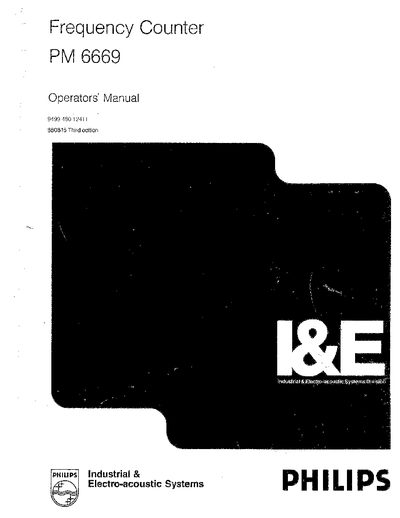 Philips PM 6669 Frequency Counter Operators Manual - cover page