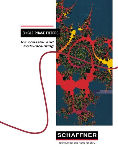Schaffner Single Phase Filters Catalog for Chassis and PCB Mounting - cover page