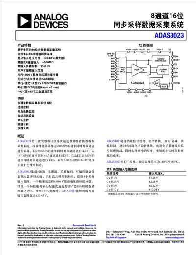 Analog Devices ADAS3023 Datasheet - cover page