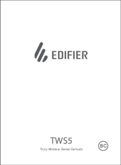 EDIFIER TWS5 Truly Wireless Stereo Earbuds User Manual - cover page