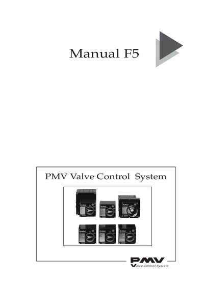 PMV F5 Valve Control System Manual - cover page