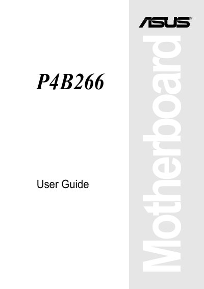 ASUS P4B266 Motherboard User Guide - cover page