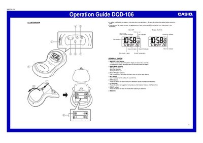 Casio DQD-106 Digital Clock Operation Guide - cover page