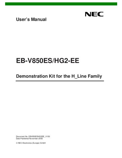 NEC EB-V850ES/HG2-EE User Manual - cover page