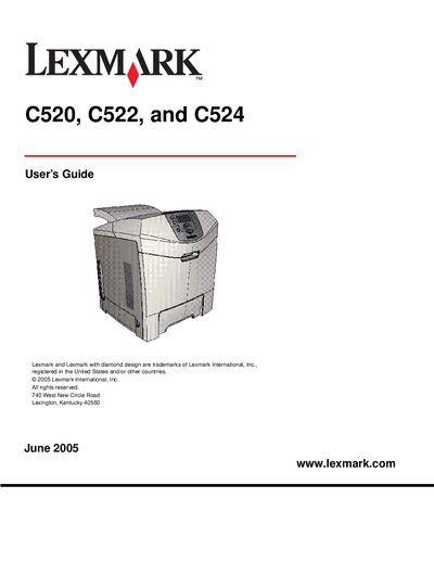 Lexmark C520/C522/C524 User Guide - cover page