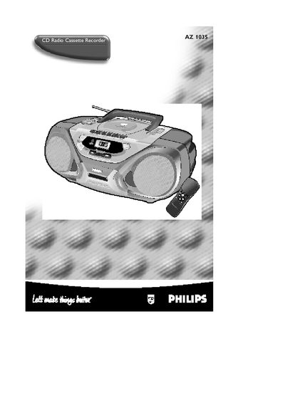 Philips AZ1035 Radio Cassette CD Player User Manual - cover page