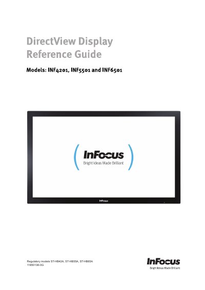 InFocus INF4201/5501/6501 User Guide - cover page
