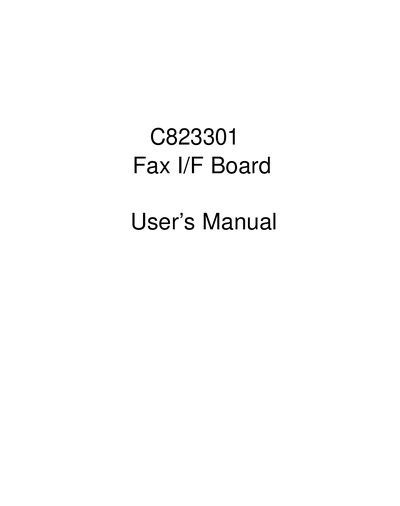 Epson C823301 Fax Interface Board User Manual - cover page