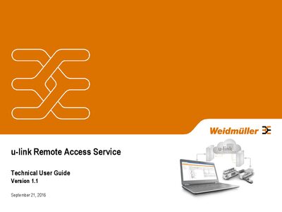 Weidmüller u-link Remote Access Service User Manual - cover page