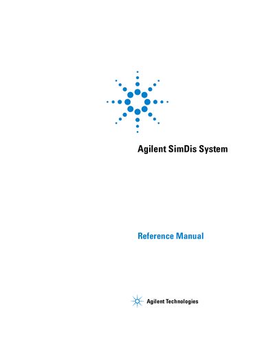 Agilent SimDis System Reference Manual - cover page