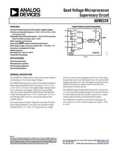 Analog Devices ADM6339 Datasheet