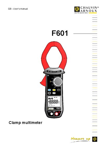 Chauvin Arnoux F601 Clamp Multimeter User Manual