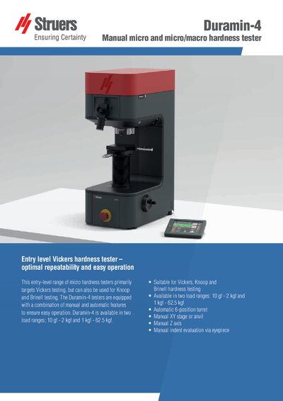 Struers Duramin-4 M1 M2 User Manual - cover page