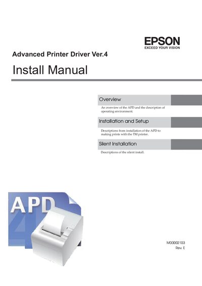 Epson Advanced Printer Driver Ver.4 Installation Manual - cover page