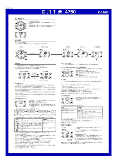 Casio 4760 User Manual - cover page