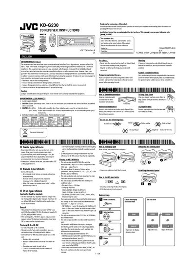 JVC KD-G230 CD Receiver User Manual - cover page