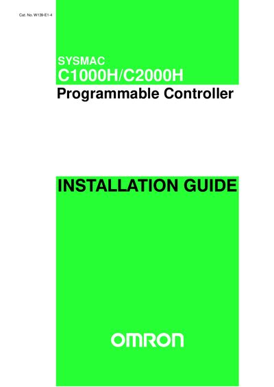 Omron SYSMAC C1000H/C2000H Programmable Controller Installation Guide - cover page