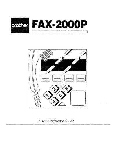 Brother FAX-2000P Facsimile User's Reference Guide