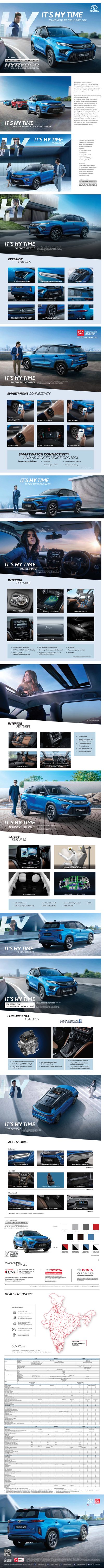 Toyota Urban Cruiser Hyryder Hybrid Car Brochure - cover page