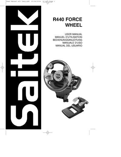 Saitek R440 Force Wheel User Manual - cover page