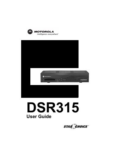 Motorola DSR315 Digital Satellite Receiver User Guide - cover page