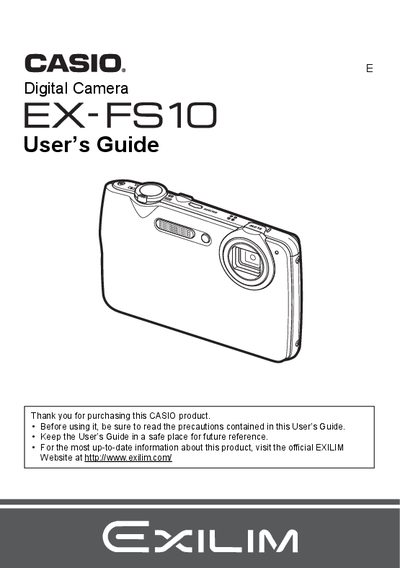 Casio EX-FS10 Digital Camera User's Guide