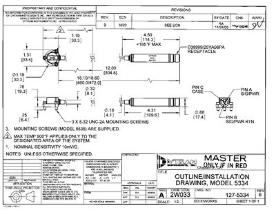 DYTRA OUTLINE/INSTALLATION DRAWING MODEL 3334 - cover page