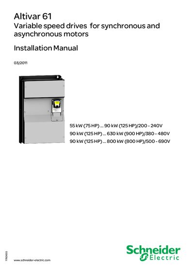 Schneider Altivar 61 Installation Manual - cover page