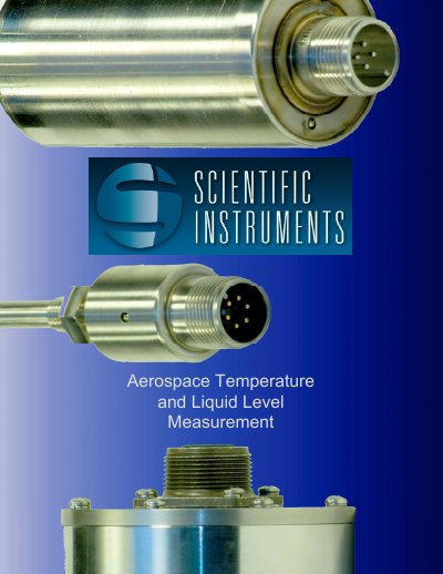 Scientific Instruments Aerospace Signal Conditioning and Liquid Level Probes Product Data Sheet - cover page