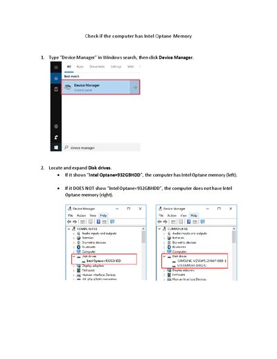 Intel Optane Memory Check Guide - cover page