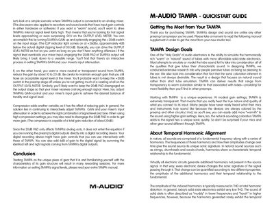 M-Audio Tampa Quick Start Guide - cover page