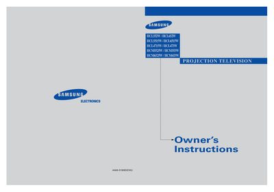 samsung HCL/552W/652W/5515W/6515W/4715W/473W HCM5525W/553W/6525W/653W Television Manual - cover page