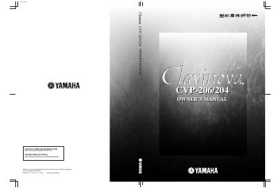 Yamaha CVP-206/204 Keyboard User Manual - cover page