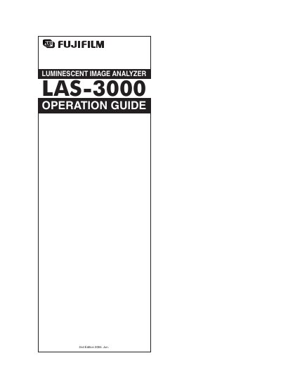 Fujifilm LAS-3000 Luminescent Image Analyzer Operation Guide - cover page