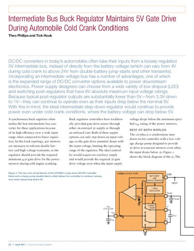 linear DESIGN FEATURES LTJournal-V21N1-06-df-LTC3852-Theo_Phillips service manual - cover page