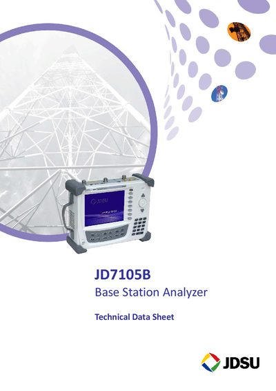 JDSU JD7105B Base Station Analyzer Technical Data Sheet - cover page