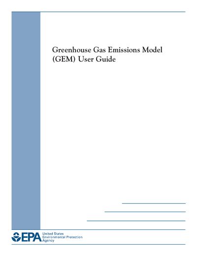 EPA GEM User Guide - cover page
