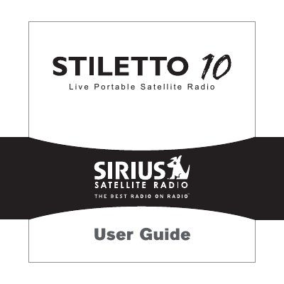 SIRIUS Stiletto 10 Live Portable Satellite Radio User Guide - cover page