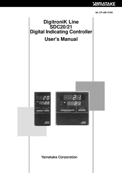 Yamatake SDC20/21 Digital Indicating Controller User Manual