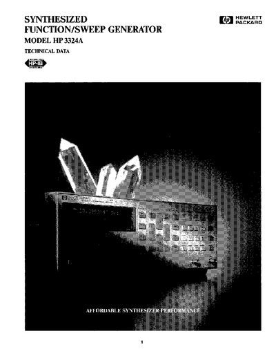 HP 3324A Function/Sweep Generator User Manual - cover page