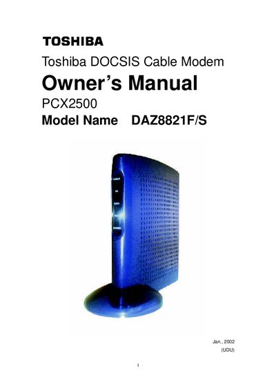 Toshiba PCX2500 Owner's Manual - cover page